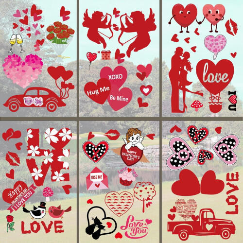 Valentijnsdag raamstickers (12 stuks) 1