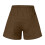 Brune dameshorts i hør med snøre og elastik i plus size 4