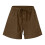 Brune dameshorts i hør med snøre og elastik i plus size 5
