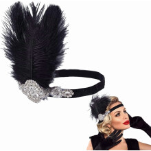 Bandeau à plumes et strass style années 20