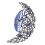 Spilla da donna a forma di luna con strass, colore blu. 5
