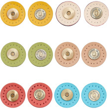 PU-læder tryklås 30 mm sæt med 6 farver