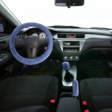 Pluche stuurwielhoes – Zachte wollen vacht, pluizige warme winterbeschermer, auto-interieurdecoratie, geschikt voor de meeste auto's