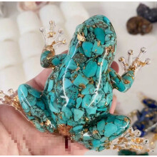 Crystal Gravel Frog Resin Statue Home Decor 1 Piece