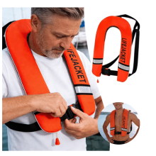 Adult inflatable kayak PFD vest orange