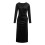 Macacão preto feminino formal sem alças com mangas compridas. 4
