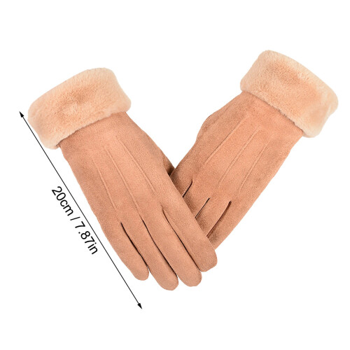 Women's Winter Riding Gloves Thick Suede Large 1