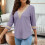 Damen-Strickpullover mit V-Ausschnitt, Lila, Größe 2XL 8