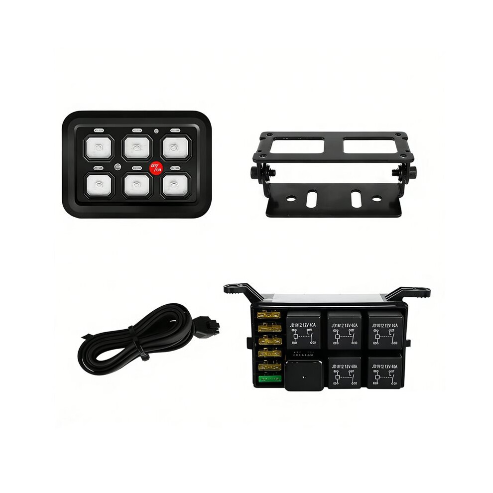 6 Gang Panel Universal Circuit Control Relay System With Fuse Wiring Harness Automatic Dimmable Off Led Pod 6031077493031