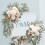 Arranjo floral artificial para arco de casamento com folhas verdes. 8