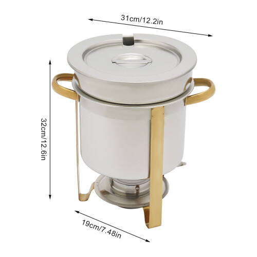 Stainless Steel Soup Chafer Round 7.4 Qt 2