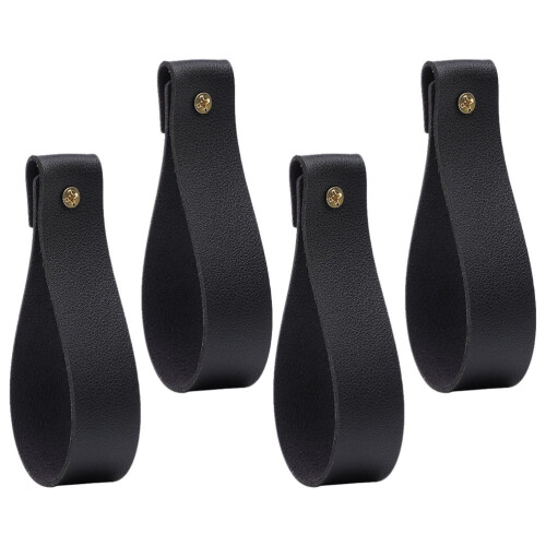 Sangles en cuir noir pour fixation murale – 10 pièces 1