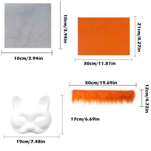 Kit DIY Mască de Pisică Set Mască Therian din Hârtie 6 Piese 1