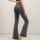 Yogabyxor för kvinnor, enfärgade, hög midja, micro-flare fit 2