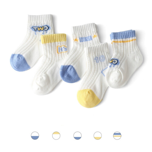 Babystrumpor Set Lätt, Andningsbar, Tecknad Design, 5-pack