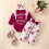 Completo da bambina con salopette, pantaloni e fascia per capelli. 2