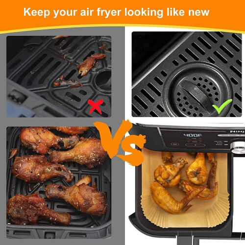 Airfryer-foder, engångs, rektangulära, 11x6 tum, 120 st 2