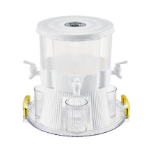 Distributeur de boissons rotatif 4 en 1 avec couvercle et robinet
