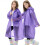 Poncho antipioggia riutilizzabile per bambini con cappuccio e maniche, colore viola 6
