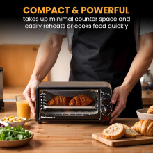 Toaster Oven Black Adjustable Temperature 15-Minute Timer