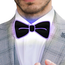 Luminous Bow Tie,Party Bow Tie,Adjustable LED Light Up Glowing Bowtie,Cool Novelty Tie for Party