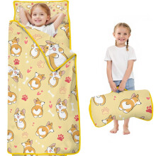 Corgi Dog Nap Mat for Toddlers with Footprints Design