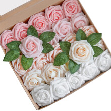 Coffret cadeau d'hortensias artificiels avec mousse, rose en PE, tige et feuille – 25 couleurs, décoration de Saint-Valentin – 1 boîte