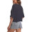Oversized crop top med rund hals og drop-shoulder til kvinder 2