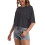Oversized crop top med rund hals og drop-shoulder til kvinder 3