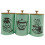 Kowaku coffee tea sugar containers iron green 3-piece 3