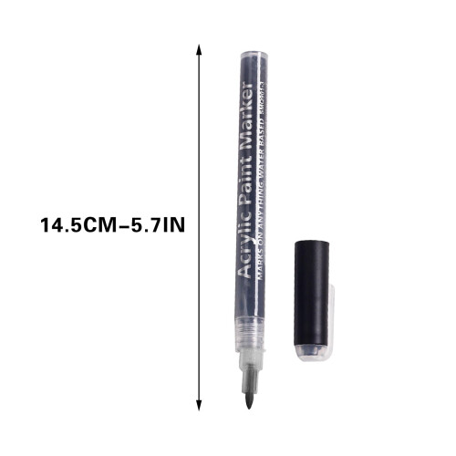 Akrylový fix na nehty s černým inkoustem, 5 ml, měkký hrot 1
