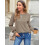 Damenbluse mit Rundhalsausschnitt, lässiges Herbst-Top 3