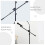 Black telescopic boom pole for microphone stands 1.2m 8