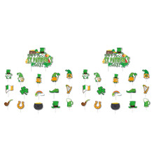 Cupcakeversieringen voor St. Patrick's Day, groen, 2 stuks