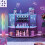 Meuble bar à vin avec éclairage LED RGB, contrôle par application et multiprise 3