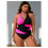 Plus Size One Piece Swimsuit Tummy Control Color Block 1