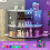 Meuble bar à vin avec éclairage LED RGB, multiprise et commande par application 4