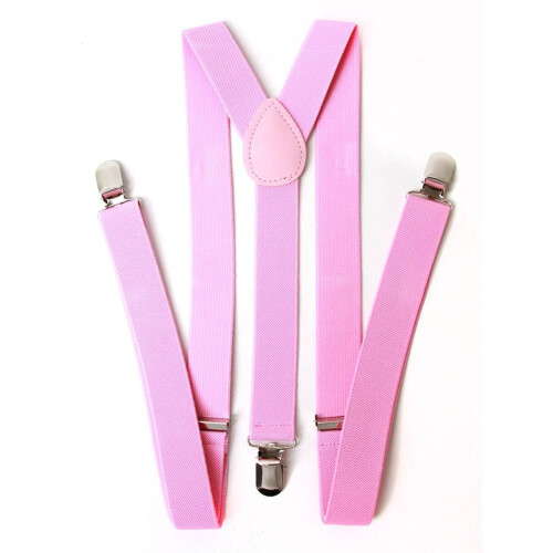 Women's casual adjustable suspenders light pink
