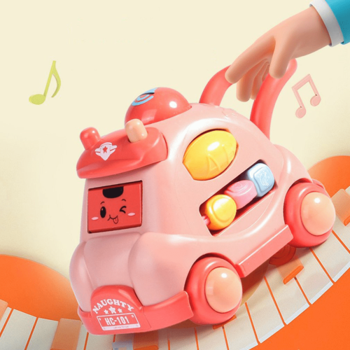 Carrinho de brinquedo EASTIN com inércia, luz e som, rosa. 1