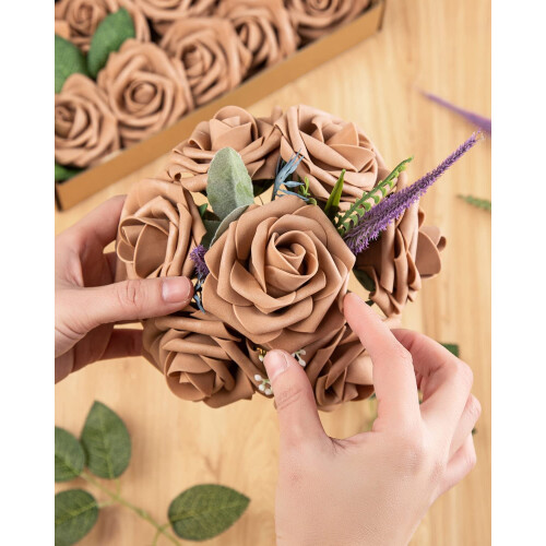 Rosas artificiais pretas com hastes (25 unidades) 1