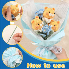 Crochet Kit for Beginners,Crochet Tigers Bouquet Kit,Crochet Beginner Kits with Yarn with Detailed Tutorials and Videos