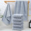 Serviettes à mains en coton beige, épaisses et douces, lot de 5 3