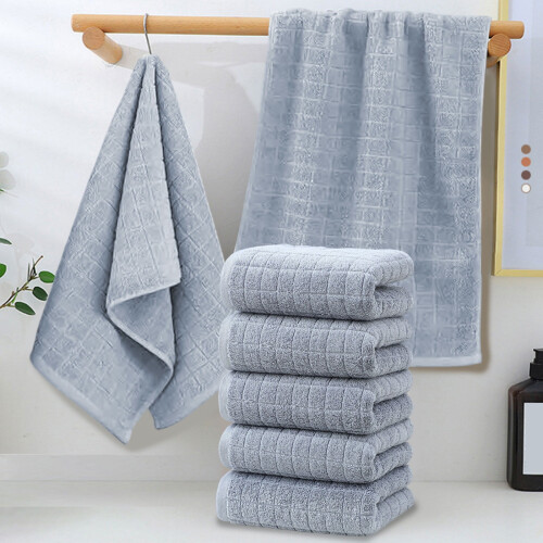 Serviettes à mains en coton beige, épaisses et douces, lot de 5 2
