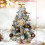 Pre-Lit Mini Christmas Tree Flocked Snow Brown 20 Inch 8