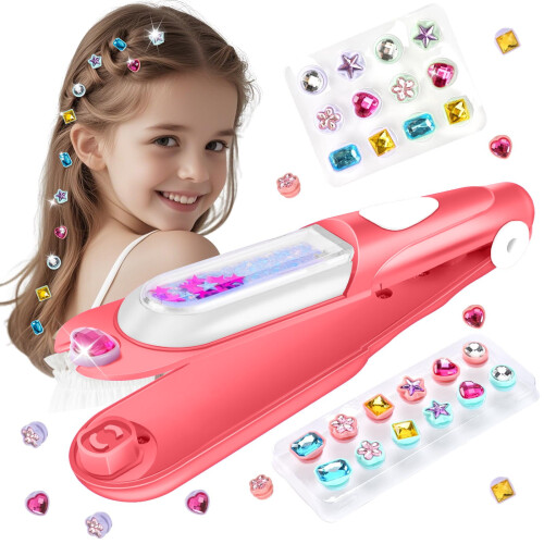 Haarstempel met glitter en diamantjes, stylingtool (1 stuk)