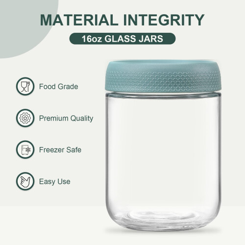 Glasbeholdere til havregryn natten over, 16oz, 6-pak 1