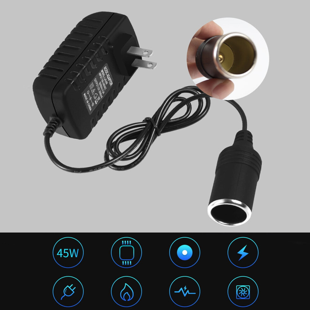 Ac To Dc Converter 12V 2A 24W Car Cigarette Lighter Adapter Black 962029525479