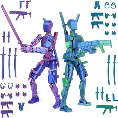 Action figure robot T13 completamente articolata (2 pezzi)
