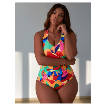 Women's Plus Size Vintage One Piece Swimsuit with Tummy