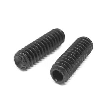 Riflet unbrakoskrue med koppspiss i legering, 1/4-28x3/4" svart